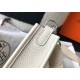 Hermes Evelyne III Mini Bag In Beton Clemence Leather