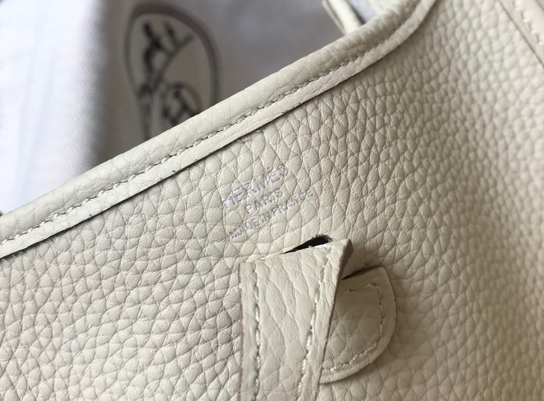 Hermes Evelyne III Mini Bag In Beton Clemence Leather