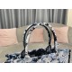 Dior Medium Book Tote Bag In Blue Zodiac Fantastico Embroidery