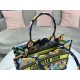 Dior Medium Book Tote Bag In Multicolor Zodiac Fantastico Embroidery