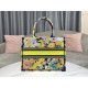 Dior Medium Book Tote Bag In Multicolor Zodiac Fantastico Embroidery