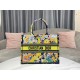 Dior Medium Book Tote Bag In Multicolor Zodiac Fantastico Embroidery