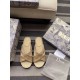 Dior Granville Espadrilles Sandals In Beige Embroidered Cotton