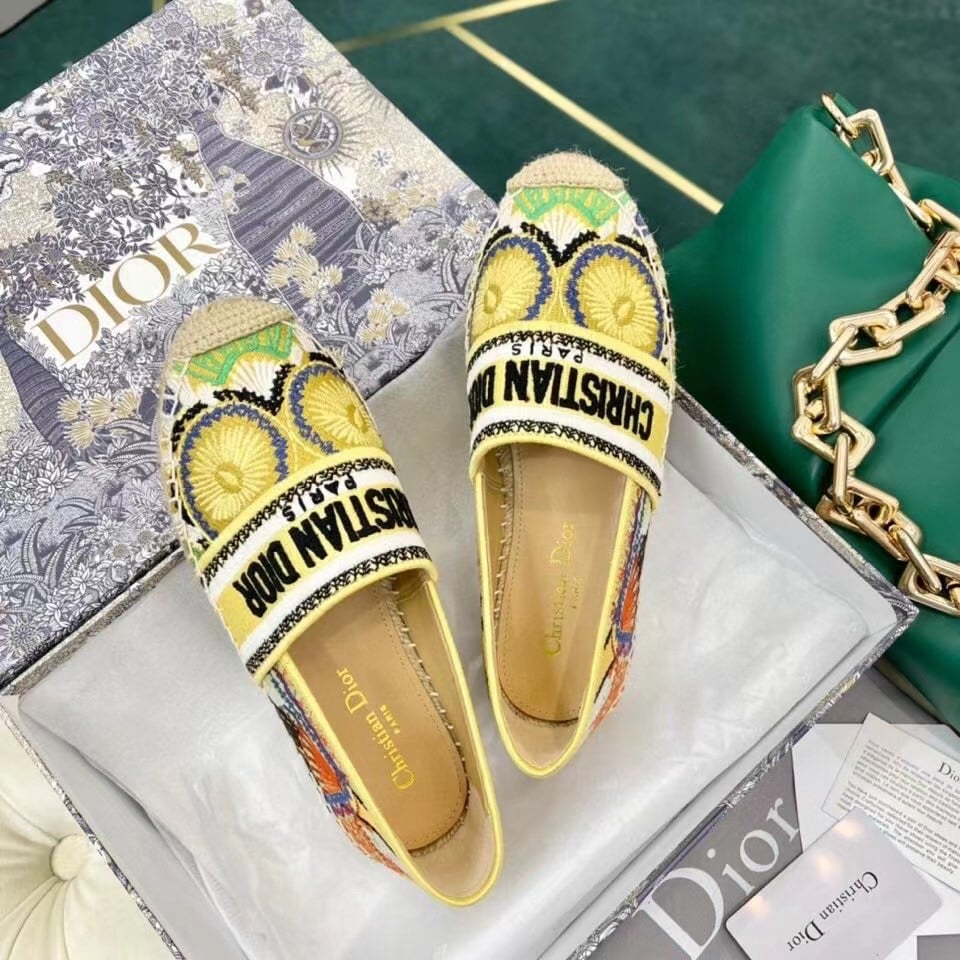 Dior Granville Espadrilles In Lights Embroidered Cotton