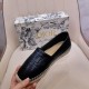 Dior Granville Espadrilles In Black Embossed Lambskin