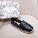 Dior Granville Espadrilles In Black Embossed Lambskin