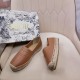 Dior Granville Espadrilles In Brown Embossed Lambskin