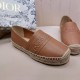 Dior Granville Espadrilles In Brown Embossed Lambskin