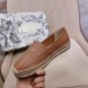 Dior Granville Espadrilles In Brown Embossed Lambskin