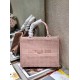 Dior Medium Book Tote Bag In Pink Cannage Embroidered Canvas