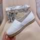 Dior Granville Espadrilles In White Embossed Lambskin