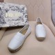 Dior Granville Espadrilles In White Embossed Lambskin