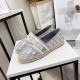 Dior Granville Espadrilles In Grey Oblique Embroidered Cotton