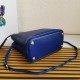 Prada Large Panier Bag In Blue Saffiano Leather