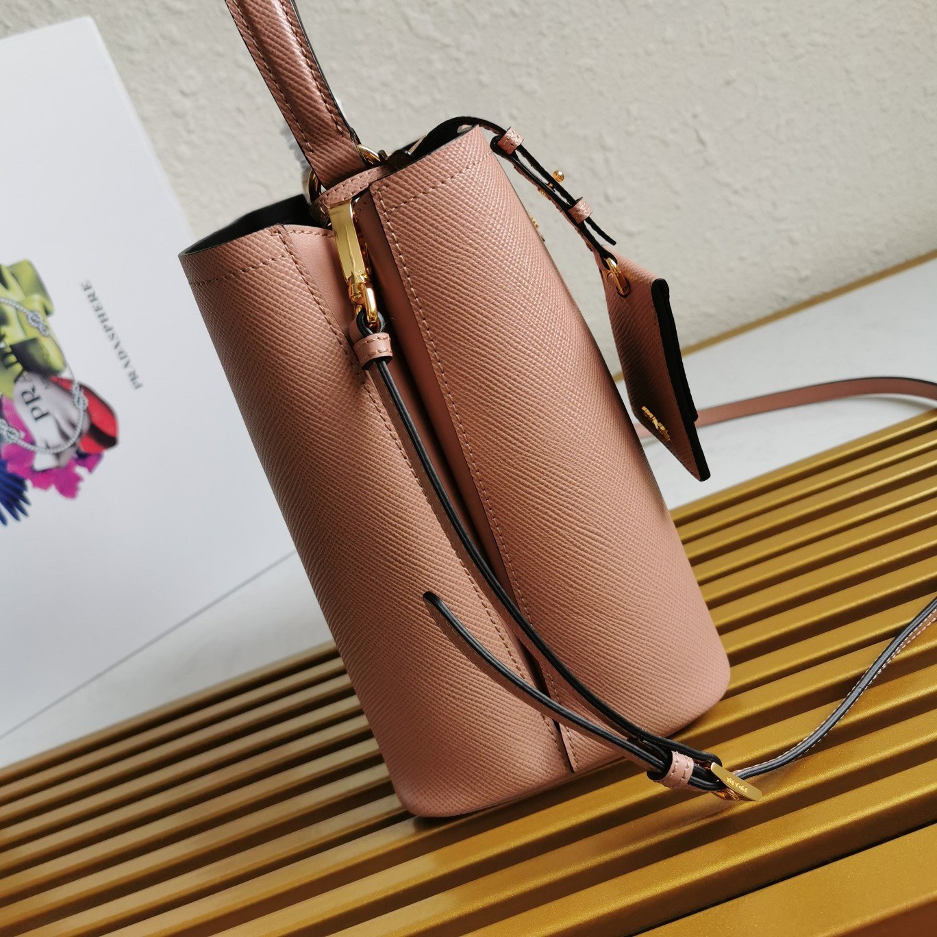 Prada Medium Panier Bag In Powder Saffiano Leather