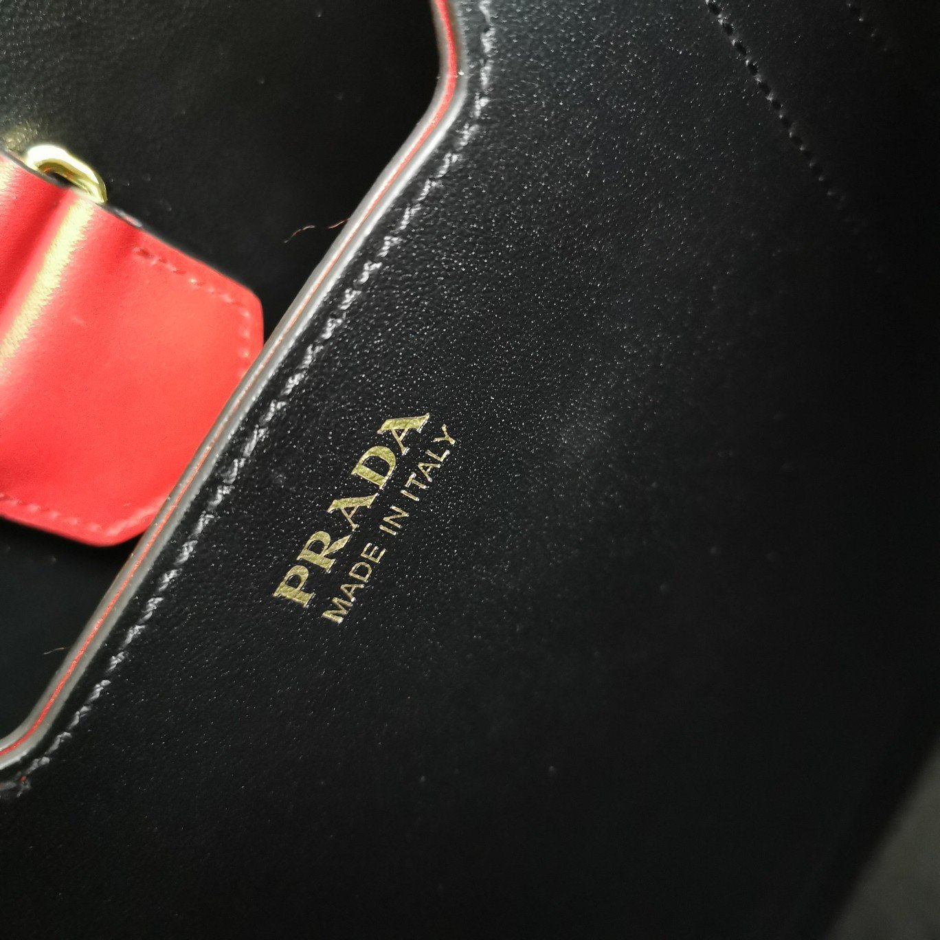 Prada Medium Panier Bag In Red Saffiano Leather