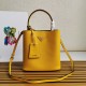 Prada Medium Panier Bag In Yellow Saffiano Leather