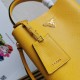 Prada Medium Panier Bag In Yellow Saffiano Leather