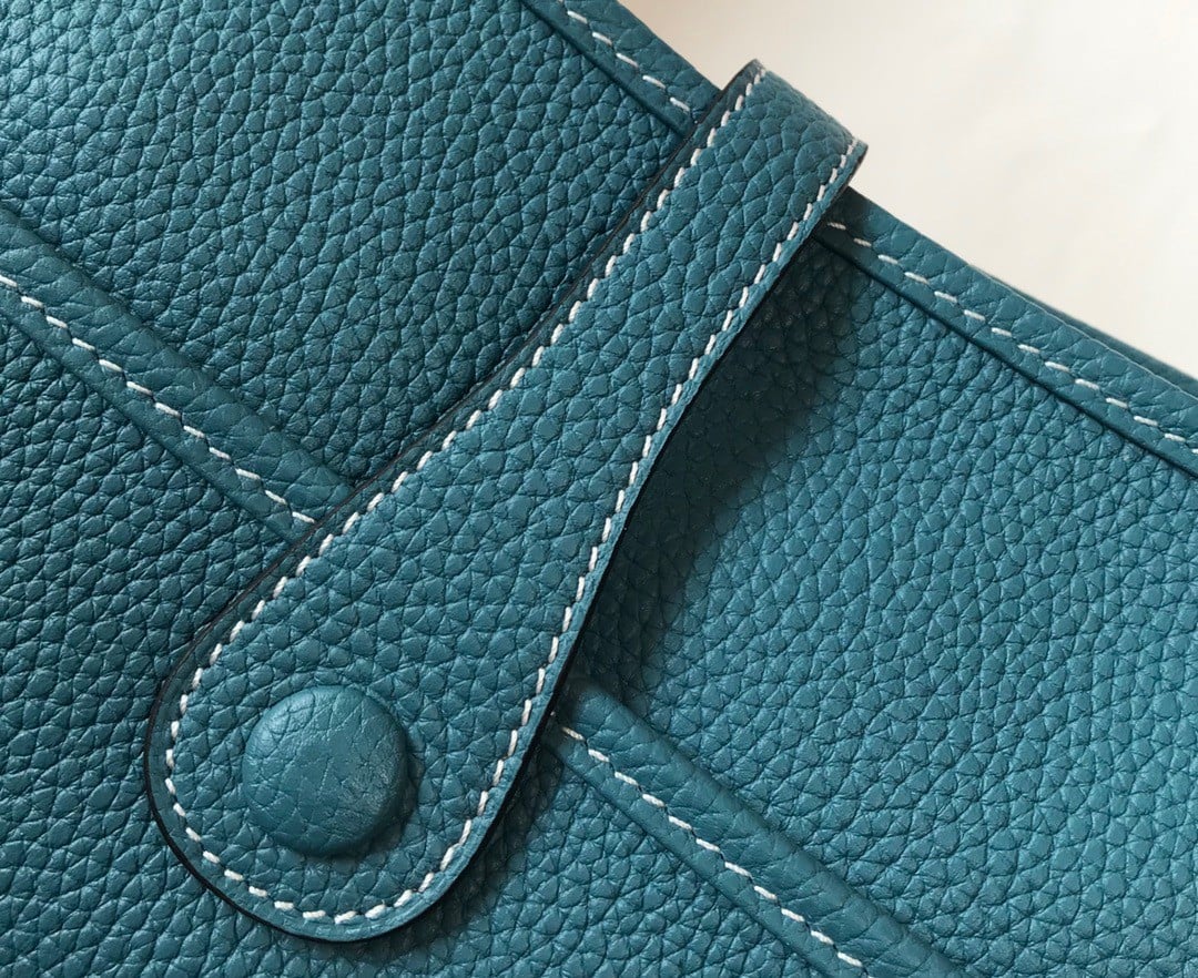 Hermes Evelyne III 29 Bag In Blue Jean Clemence Leather