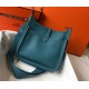 Hermes Evelyne III 29 Bag In Blue Jean Clemence Leather