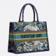 Dior Meidum Book Tote Bag In Blue Dior Constellation Embroidery