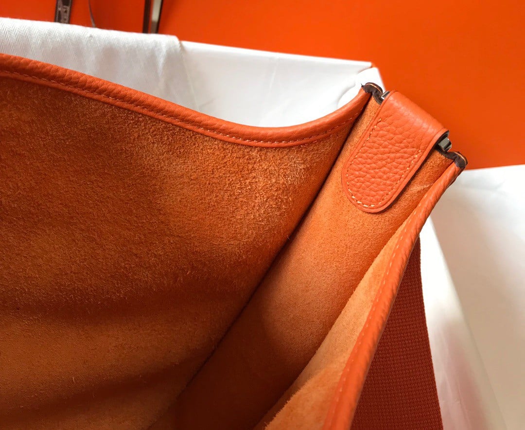 Hermes Evelyne III 29 Bag In Orange Clemence Leather