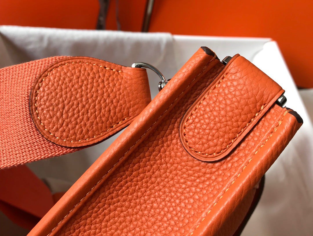 Hermes Evelyne III 29 Bag In Orange Clemence Leather