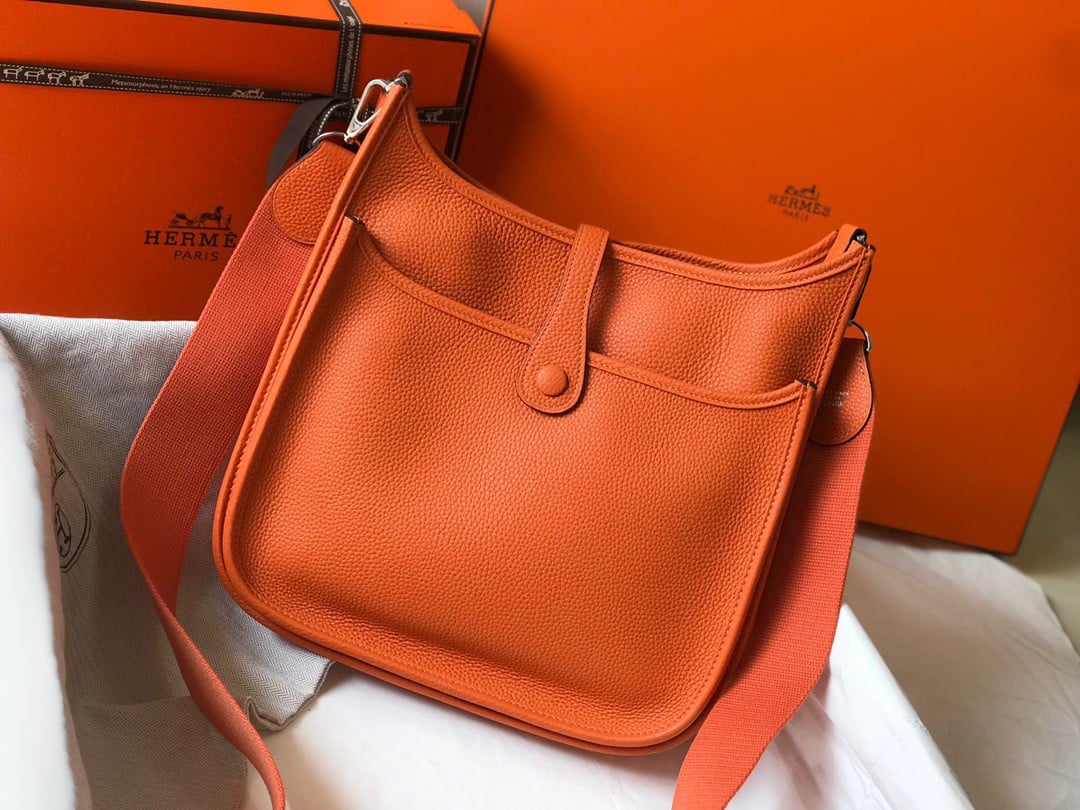 Hermes Evelyne III 29 Bag In Orange Clemence Leather