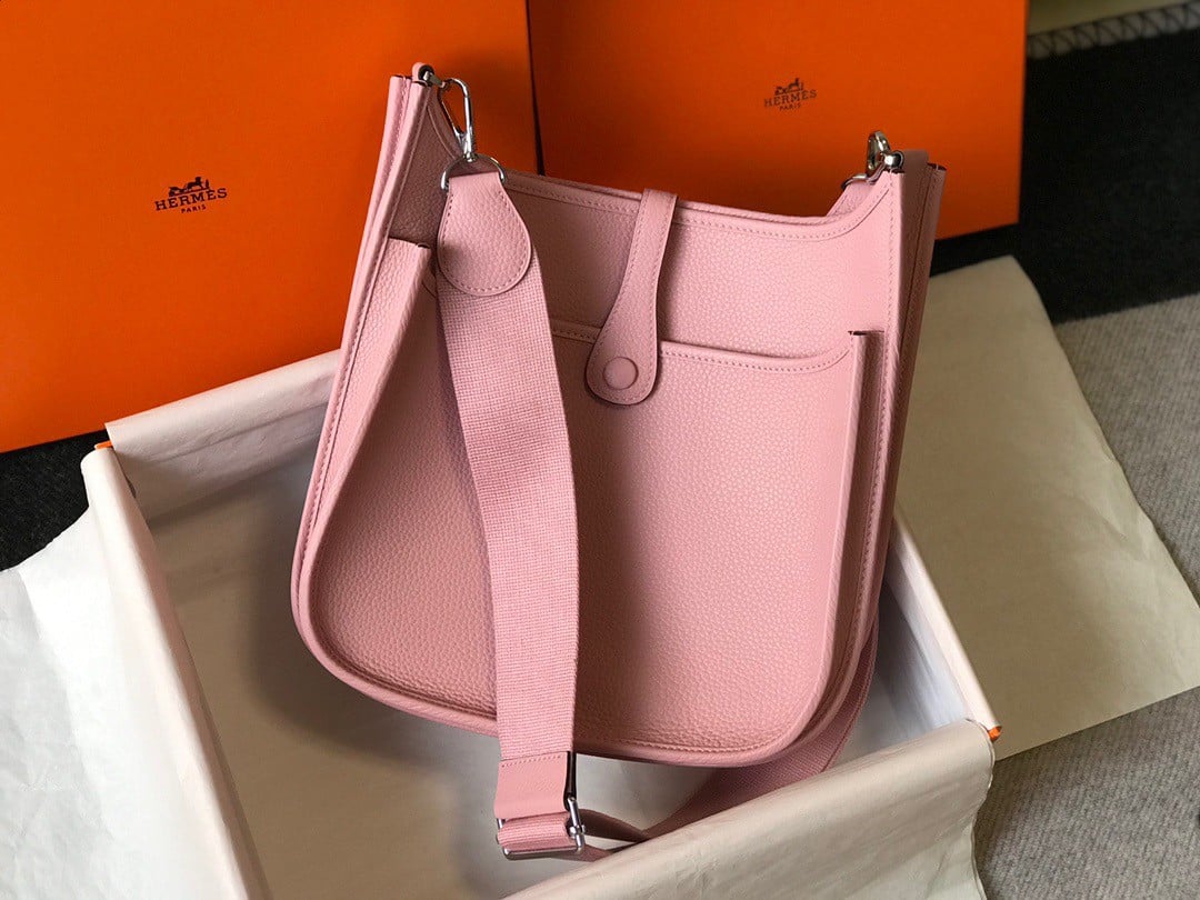 Hermes Evelyne III 29 Bag In Pink Clemence Leather