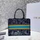 Dior Meidum Book Tote Bag In Blue Dior Constellation Embroidery