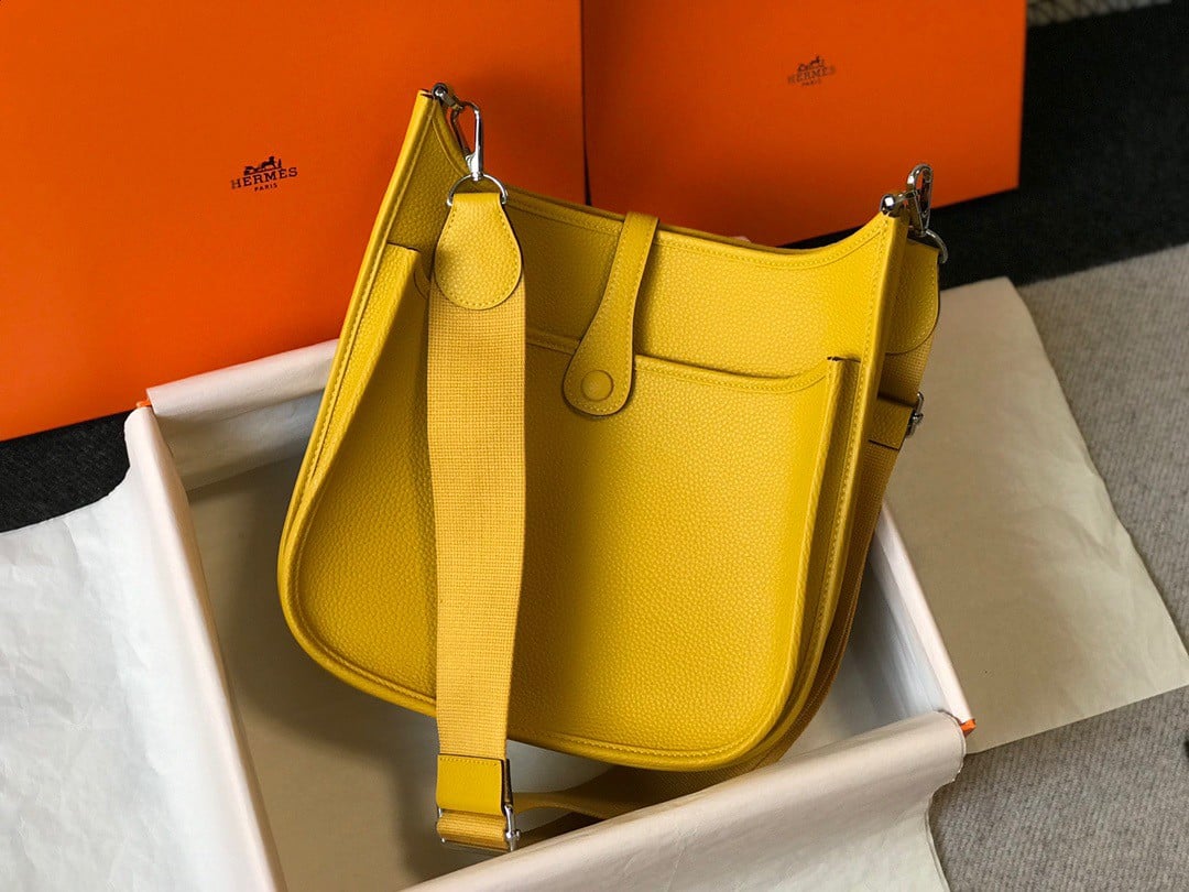 Hermes Evelyne III 29 Bag In Yellow Clemence Leather