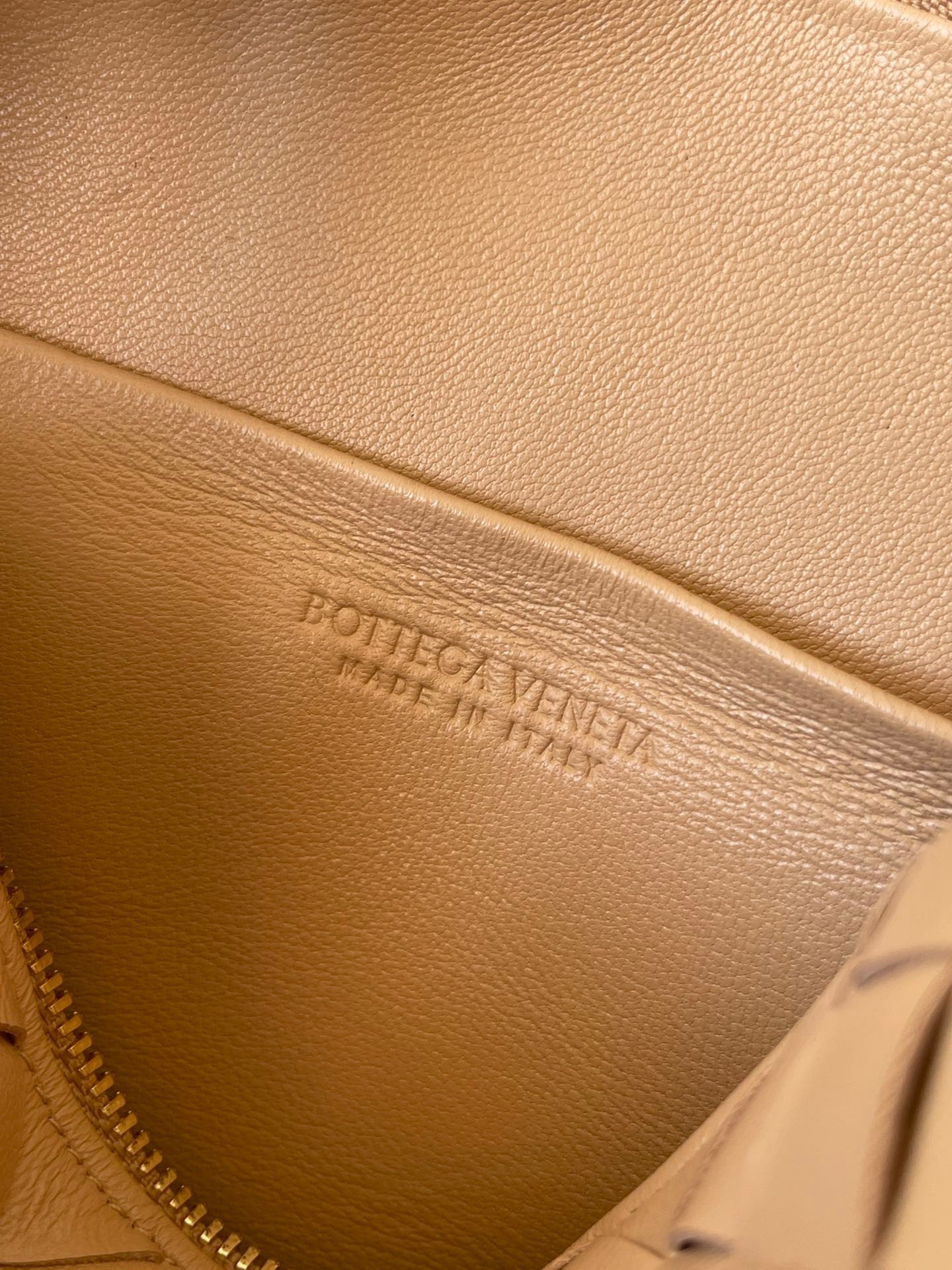 Bottega Veneta Loop Mini Bag In Almond Intrecciato Lambskin