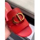 Dior 30 Montaigne Slides In Red Calfskin