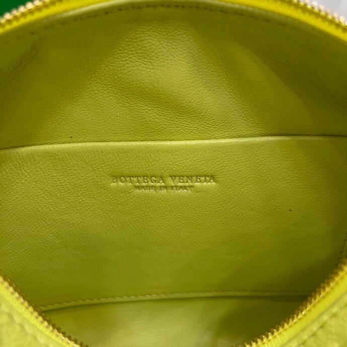 Bottega Veneta Loop Mini Bag In Kiwi Intrecciato Lambskin