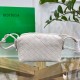 Bottega Veneta Loop Mini Bag In White Intrecciato Lambskin