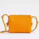 Bottega Veneta Loop Small Bag In Orange Intrecciato Lambskin