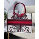 Dior Medium Book Tote Bag In Latte Multicolor Cupidon Embroidery