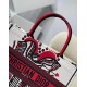 Dior Medium Book Tote Bag In Latte Multicolor Cupidon Embroidery