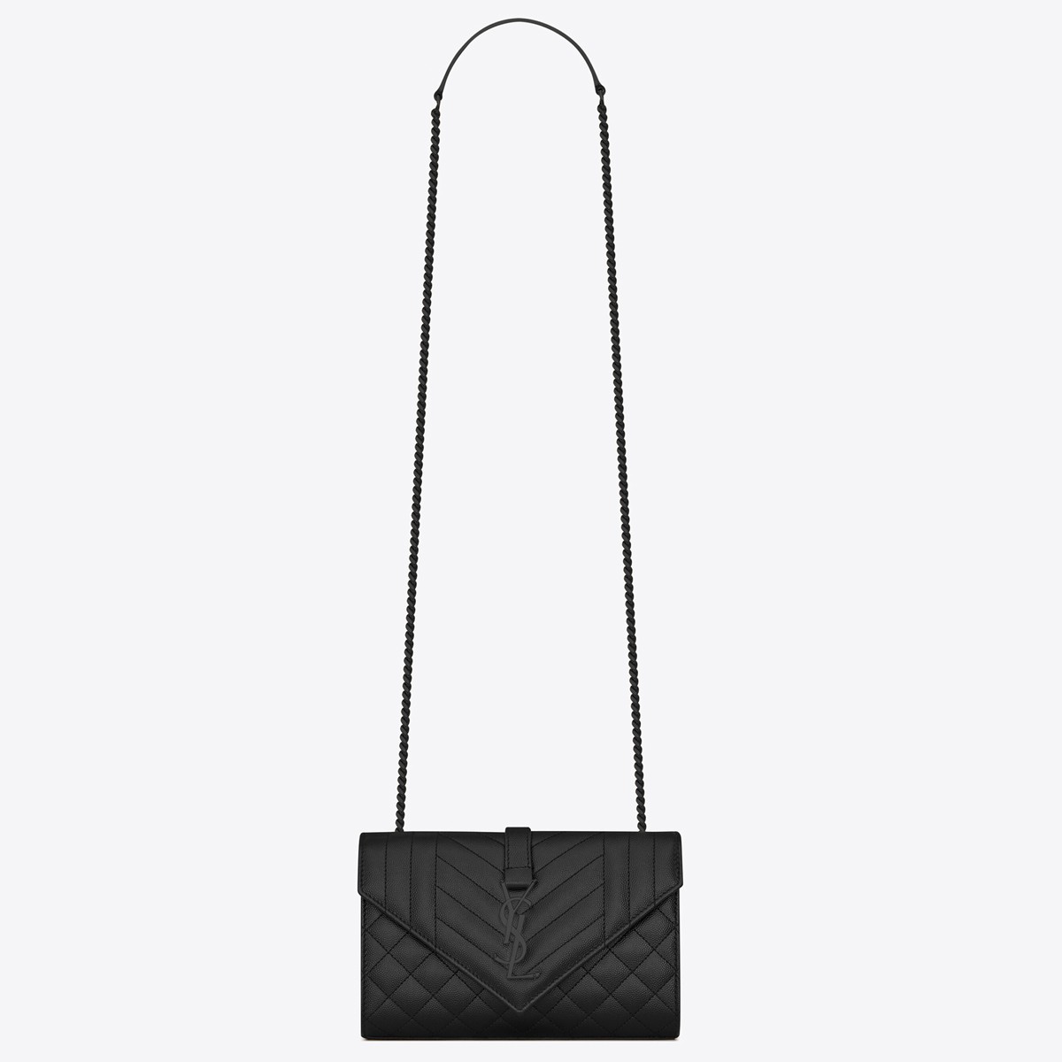 Saint Laurent Envelope Small Black Bag with Black Hardware