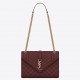 Saint Laurent Envelope Medium Bag In Bordeaux Matelasse Grained Leather