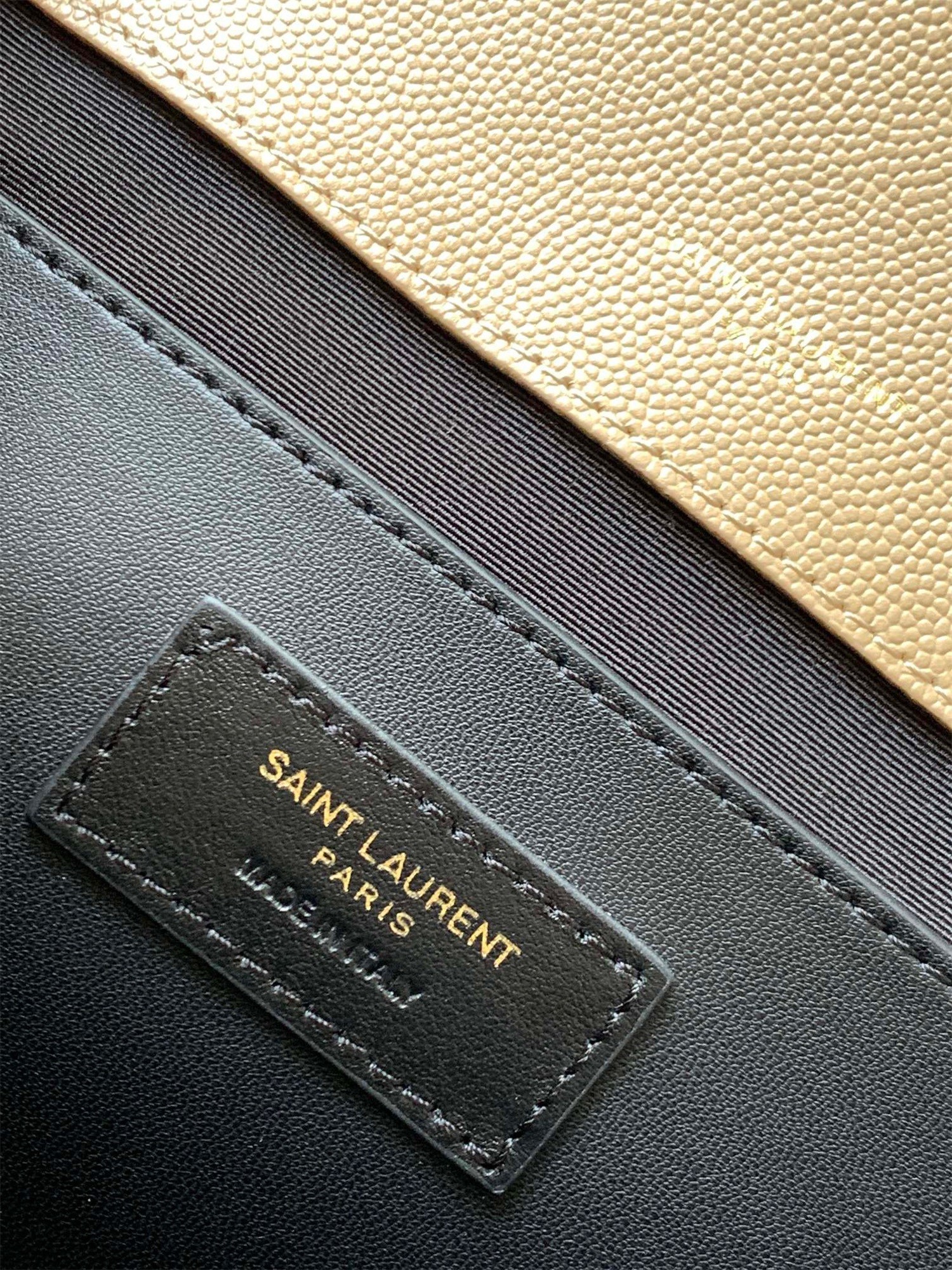 Saint Laurent Envelope Medium Bag In Beige Matelasse Grained Leather