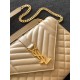 Saint Laurent Envelope Medium Bag In Beige Matelasse Grained Leather