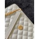 Saint Laurent Envelope Medium Bag In White Matelasse Grained Leather