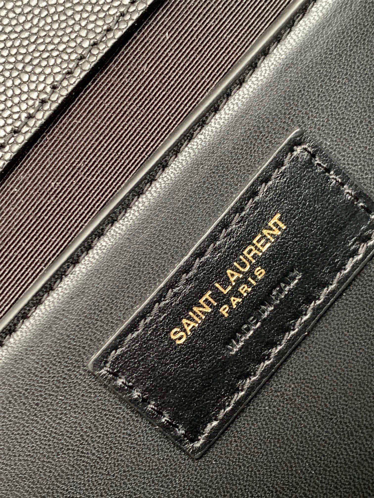 Saint Laurent Envelope Medium Bag In Black Matelasse Grained Leather