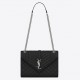 Saint Laurent Envelope Medium Bag In Noir Matelasse Grained Leather