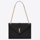 Saint Laurent Envelope Large Bag In Black Matelasse Grained Leather