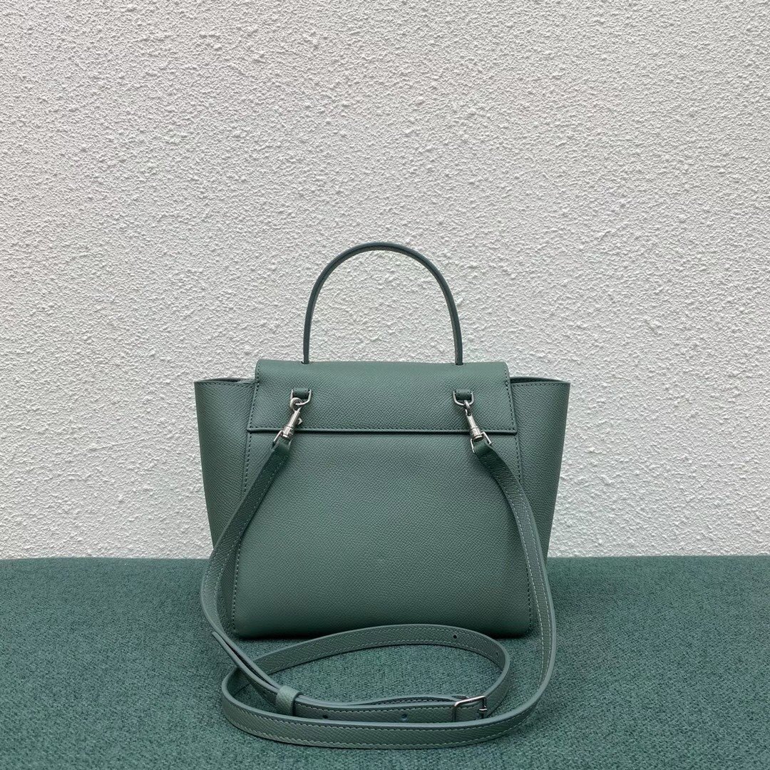 Celine Belt Nano Bag In Celadon Grained Calfskin