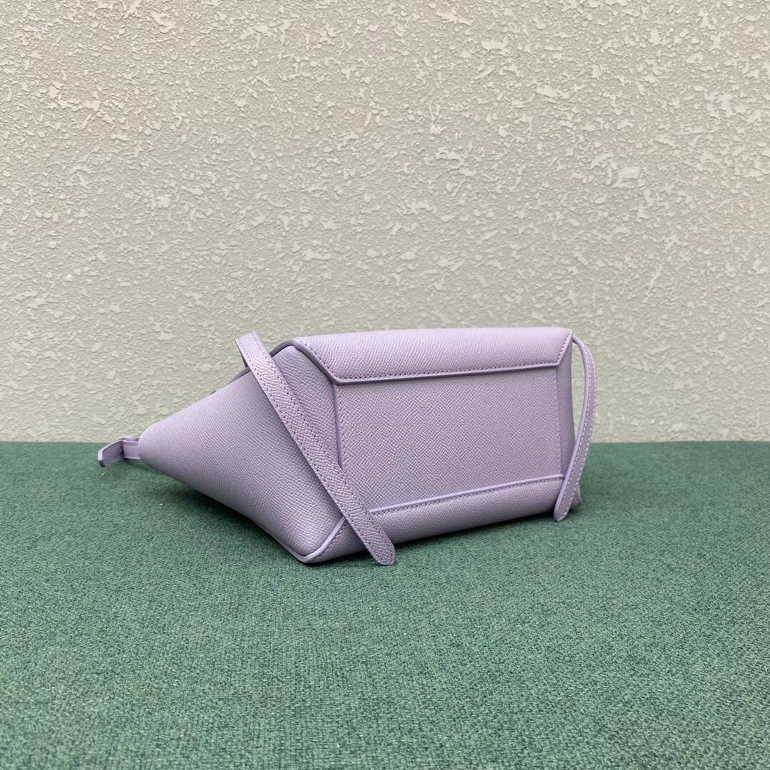 Celine Belt Nano Bag In Lilas Grained Calfskin