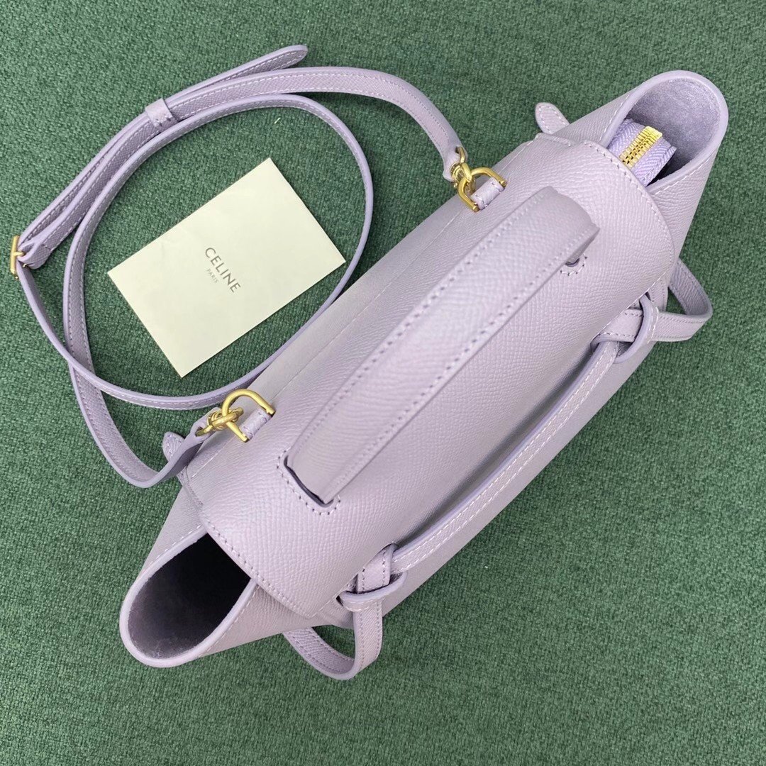 Celine Belt Nano Bag In Lilas Grained Calfskin