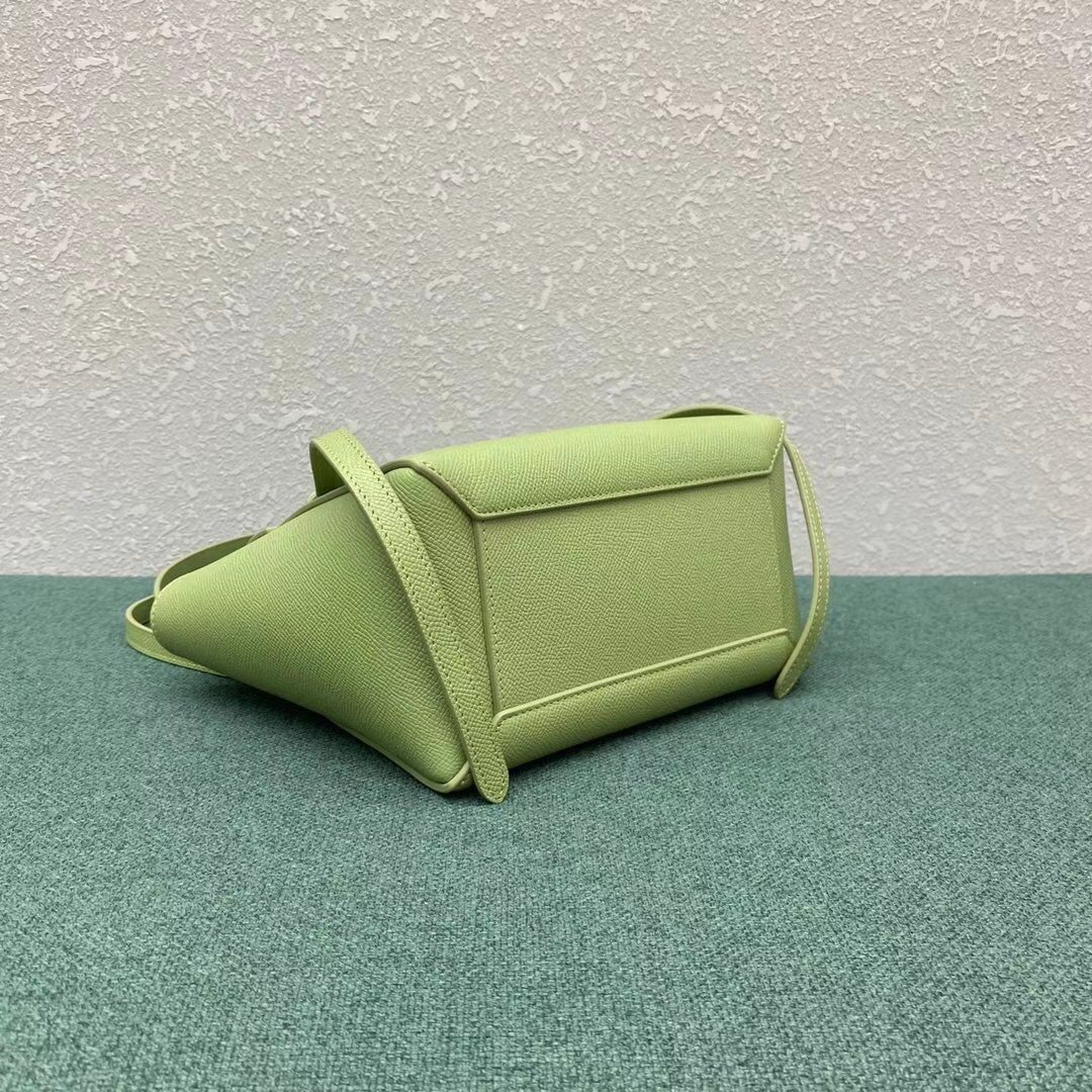 Celine Belt Nano Bag In Sage Grained Calfskin